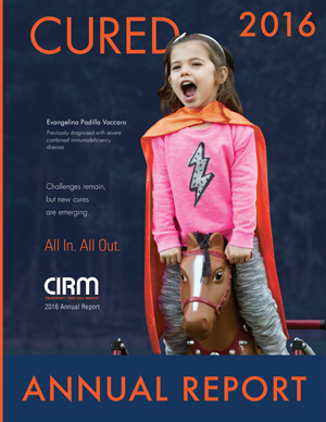 2016 CIRM annual report cover